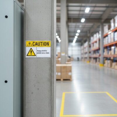 Caution Keep electric panel area clear.
