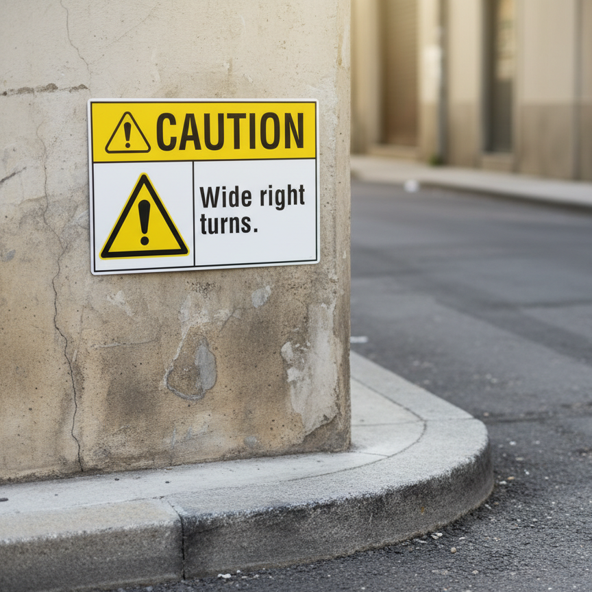 Caution Wide right turns. - Image 2