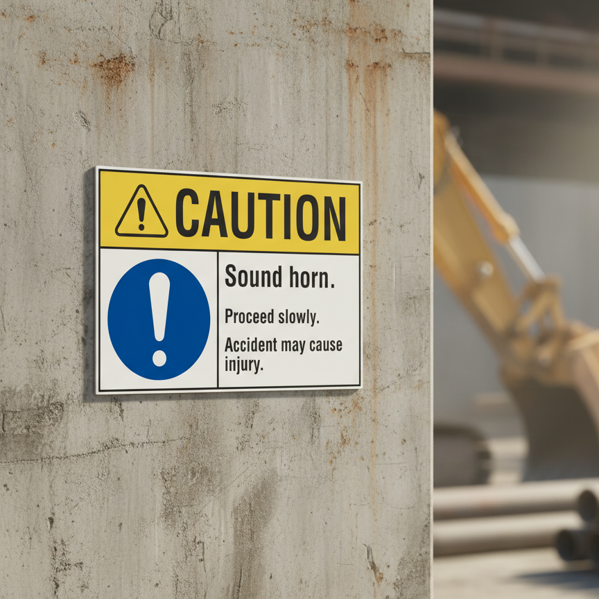 Caution Sound horn. Proceed slowly. Accident may cause - Image 2