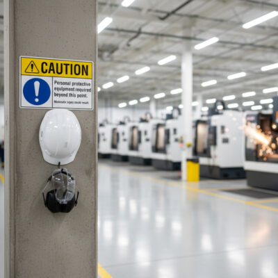 Caution Personnel protection required beyond this point