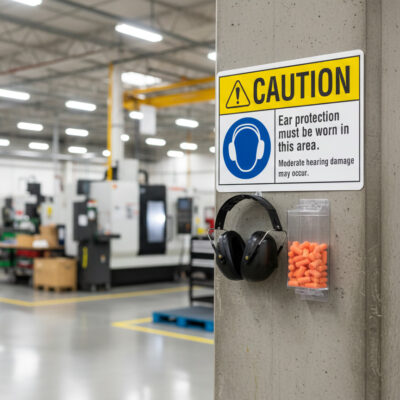 Caution Ear protection must be worn in this area. Moder