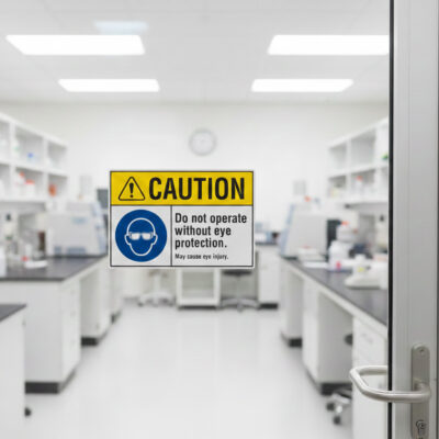 Caution Do not operate without eye protection. May caus