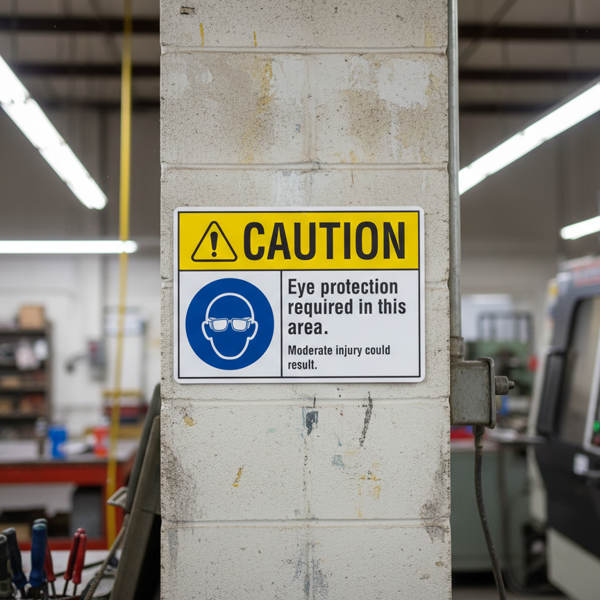 Caution Eye protection required in this area. Moderate - Image 2