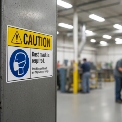 Caution Dust mask is required. Breathing unfiltered air