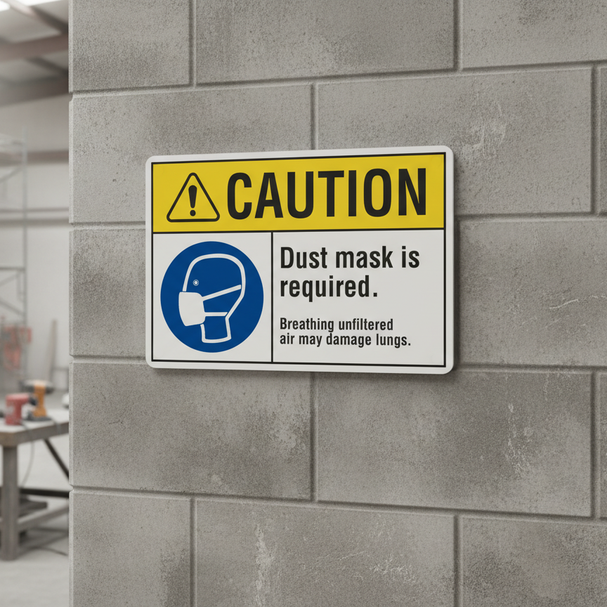 Caution Dust mask is required. Breathing unfiltered air - Image 2