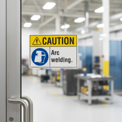 Caution Arc welding.