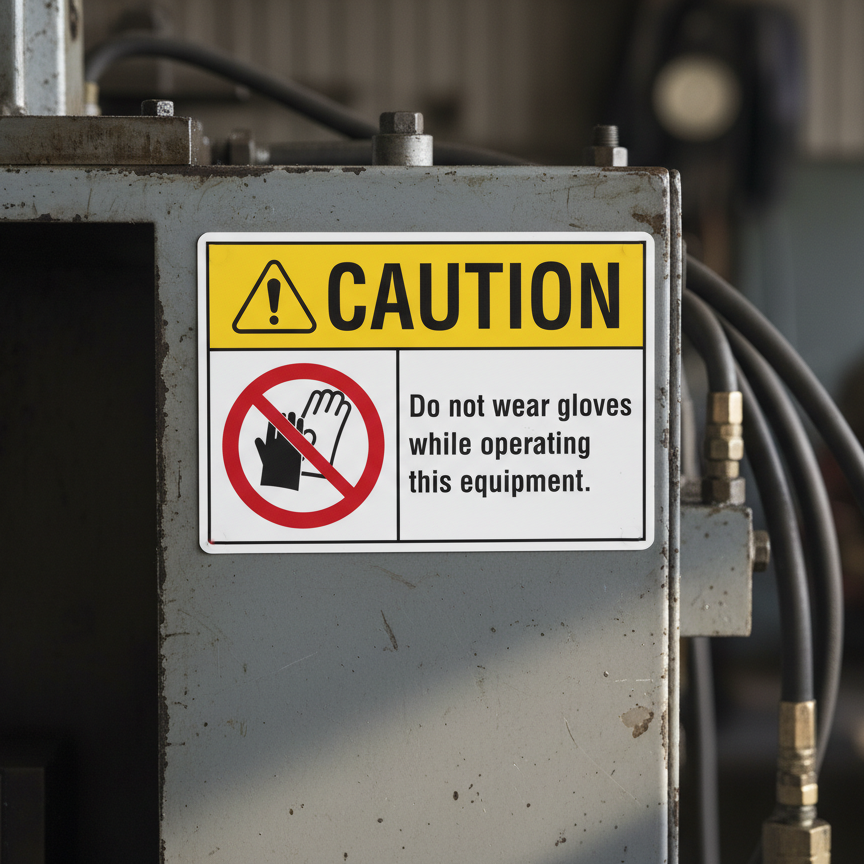 Caution Do not wear gloves. While operating this equipm - Image 2