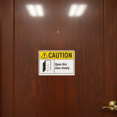 Caution Open this door slowly