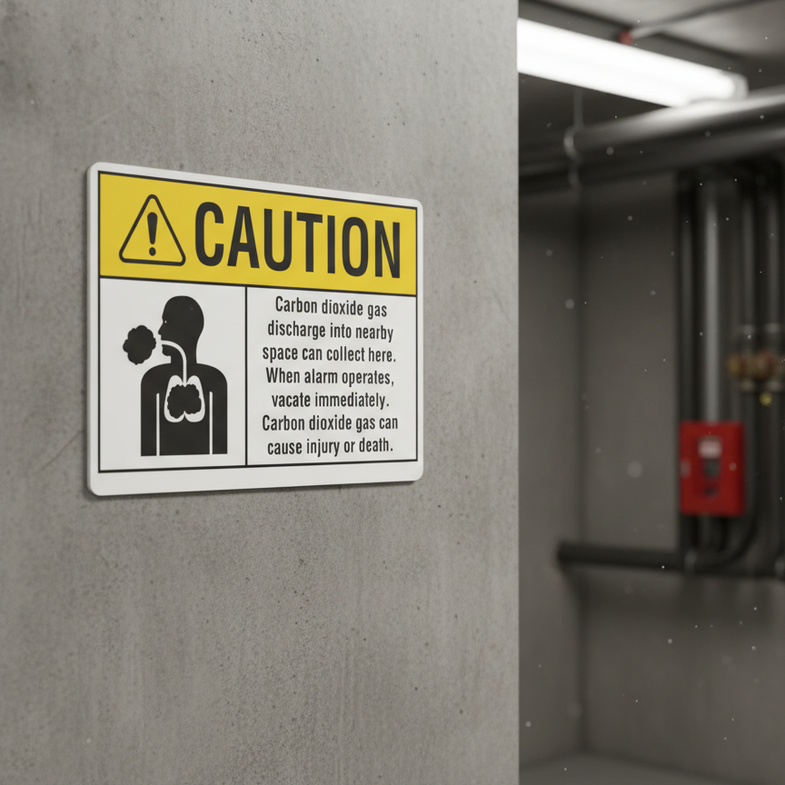 Caution Carbon dioxide gas discharge into nearby space - Image 2
