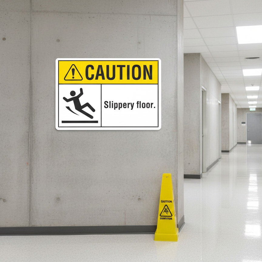 Caution Slippery floor