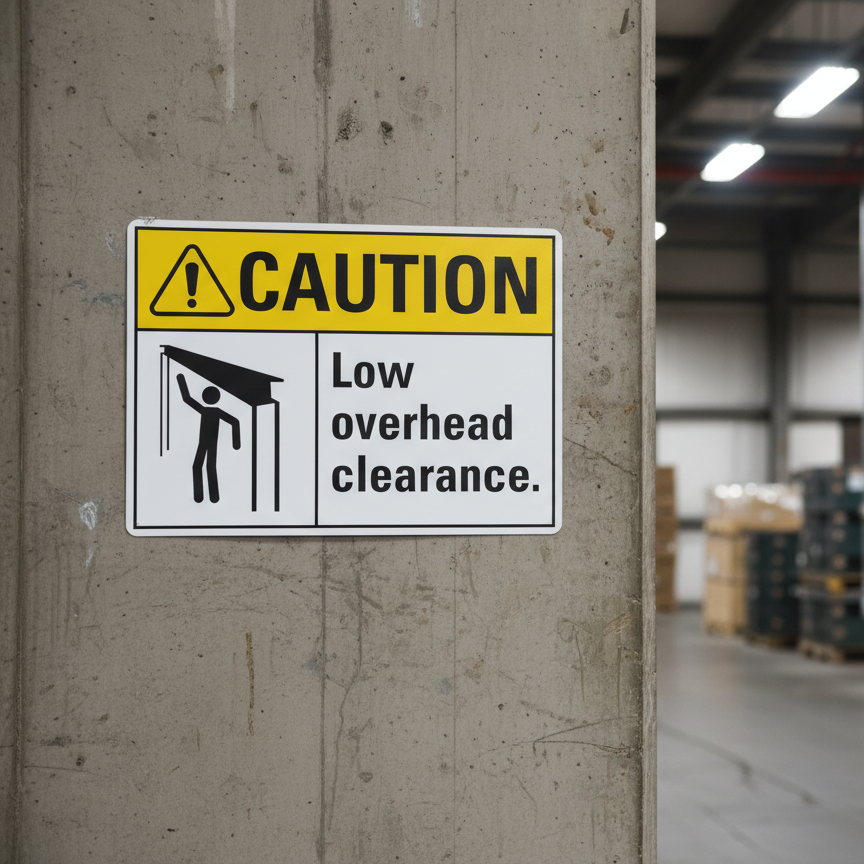 Caution Low Overhead Clearance with symbol - Image 2