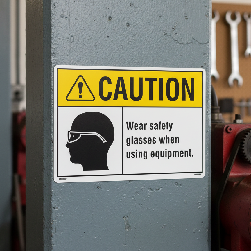 Caution Wear safety glasses when using equipment - Image 2