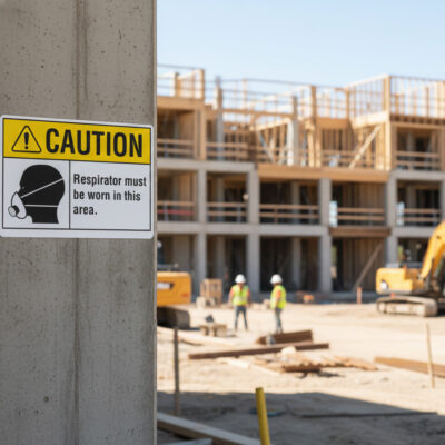 Caution Respirator must be worn in this area