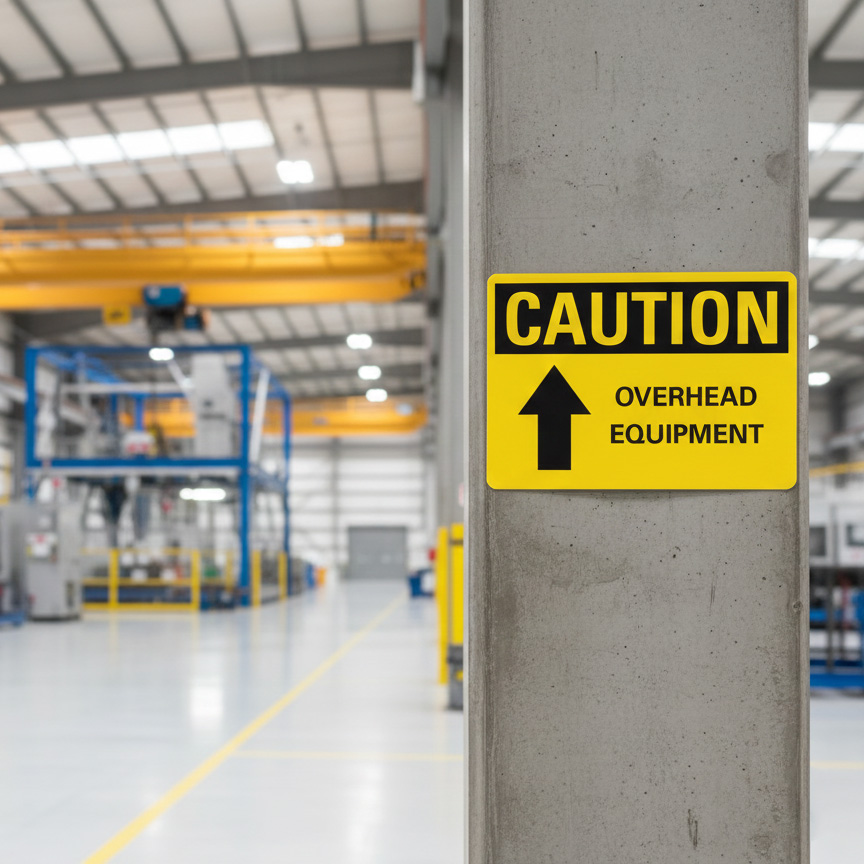 Caution Overhead equipment