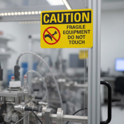 Caution Fragile equipment do not touch