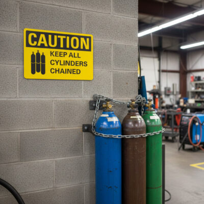 Caution Keep all cylinders chained