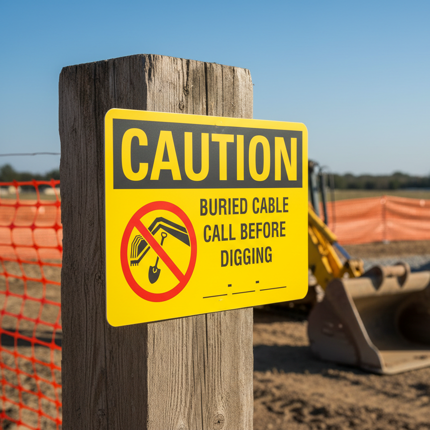 Caution Buried Cable Call Before Digging ___-____-____ - Image 2