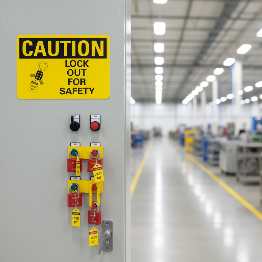 Caution Lock out for safety