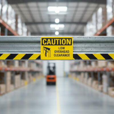 Caution Low Overhead Clearance with symbol