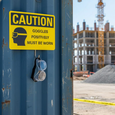 Caution Goggles positively must be worn