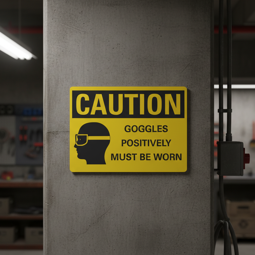 Caution Goggles positively must be worn - Image 2