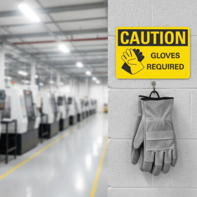 Caution Gloves required