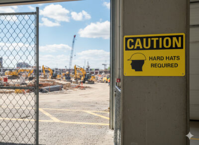 Caution Hard hats required