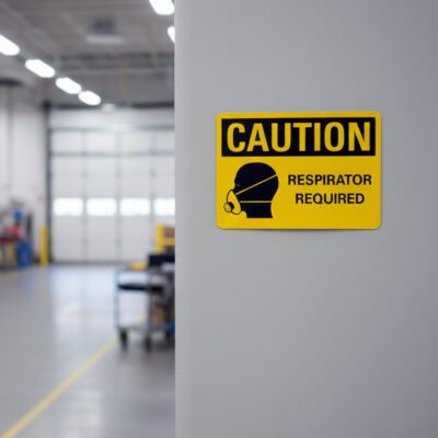 Caution Respirator required