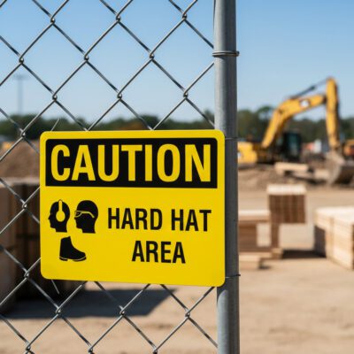 Caution Hard hat area