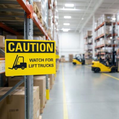 Caution Watch for lift trucks