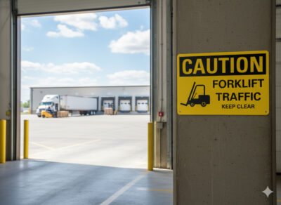Caution Forklift traffic keep clear