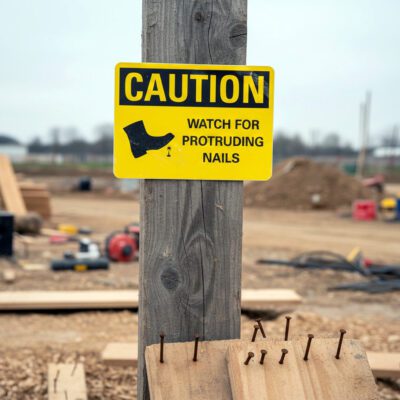 Caution Watch for protruding nails