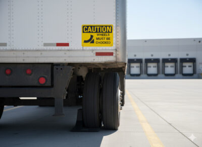 Caution Wheels must be chocked