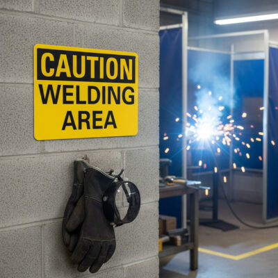 Caution Welding area