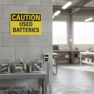 Caution Used batteries