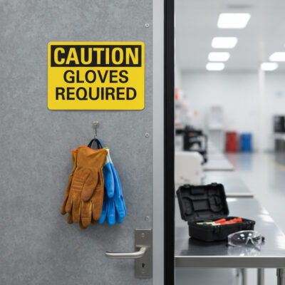 Caution Gloves required