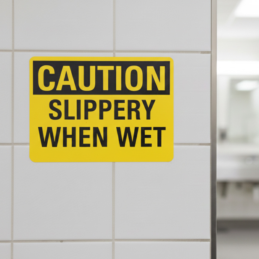 Caution Slippery when wet