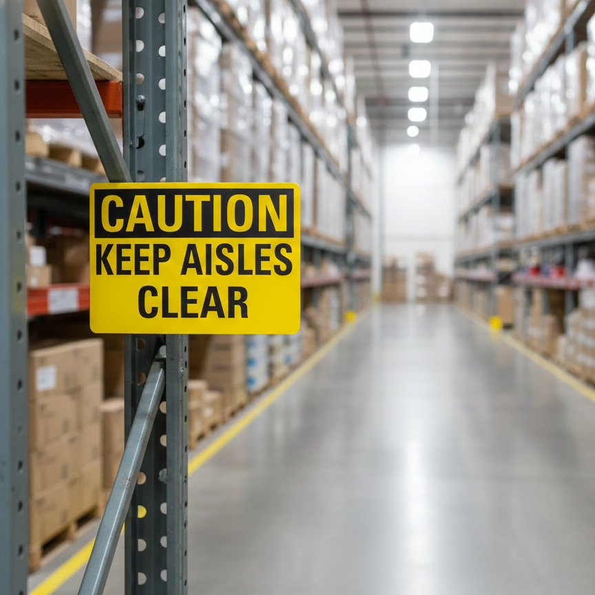 Caution Keep aisles clear