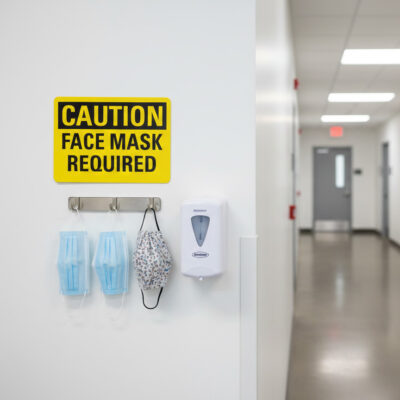 Caution Face mask required