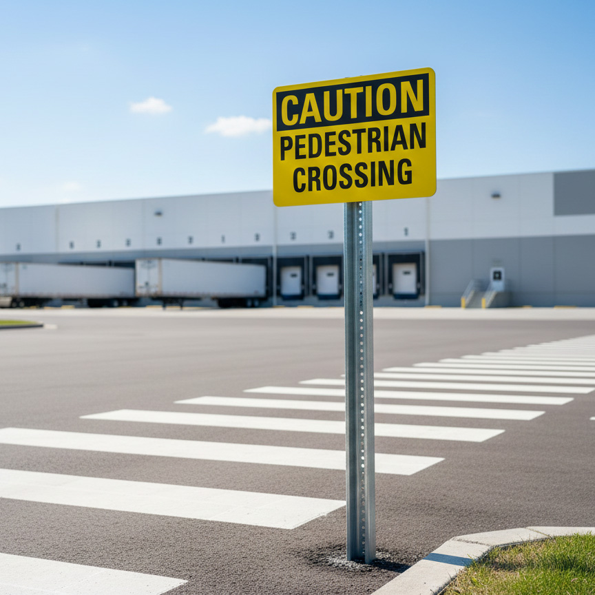 Caution Pedestrian crossing