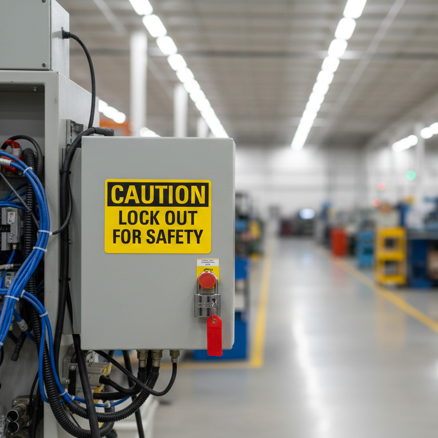 Caution Lock out for safety