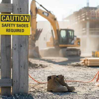 Caution Safety shoes required