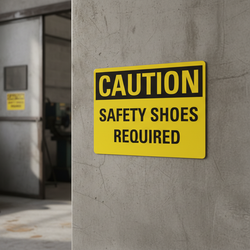 Caution Safety shoes required - Image 2
