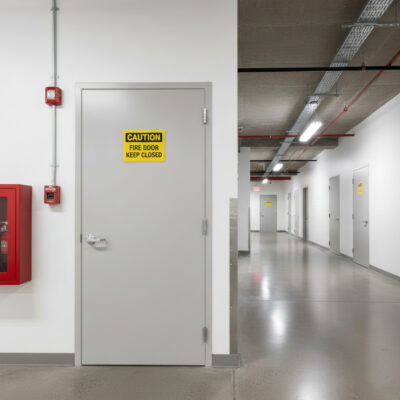 Caution Fire door keep closed