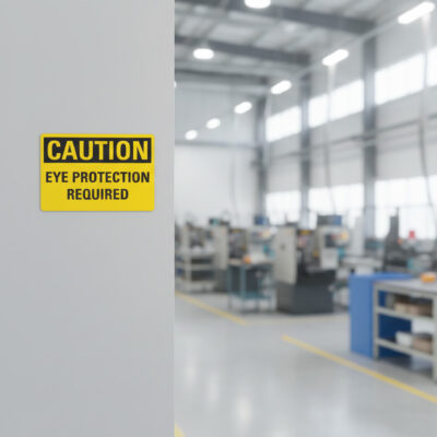 Caution Eye protection required
