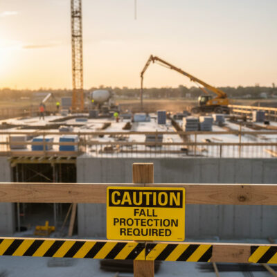 Caution Fall protection required