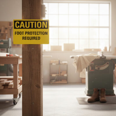 Caution Foot protection required