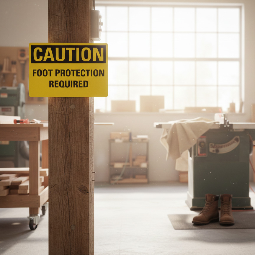 Caution Foot protection required