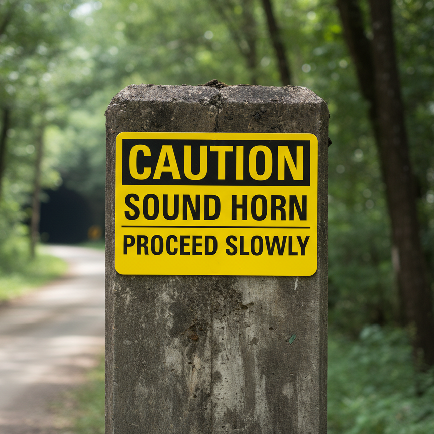 Caution Sound horn proceed slowly - Image 2