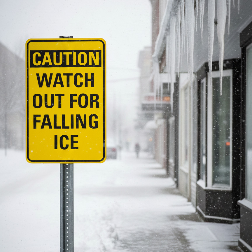 Caution Watch out for falling ice